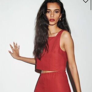 Reformation Saige Linen Top Sz Small NWOT